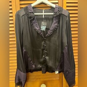 Free People Purple Lace Top